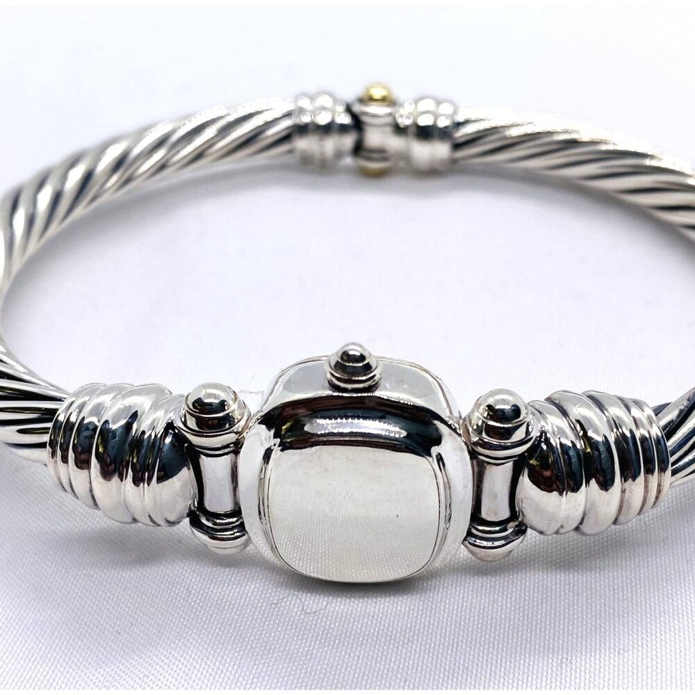David Yurman Hinge Watch Case Bangle Bracelet 925 585 14k 8.5" View 2